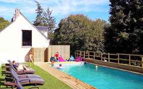 Der Pool mitsamt Liegewiese 